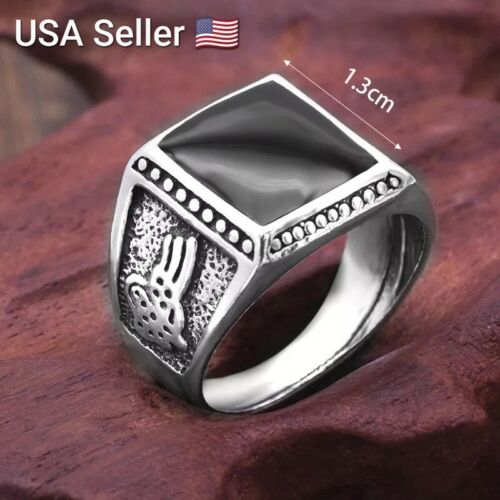 Black Square Oil Drip Charm Ring Unisex Alloy Jewelry Fashion Rings