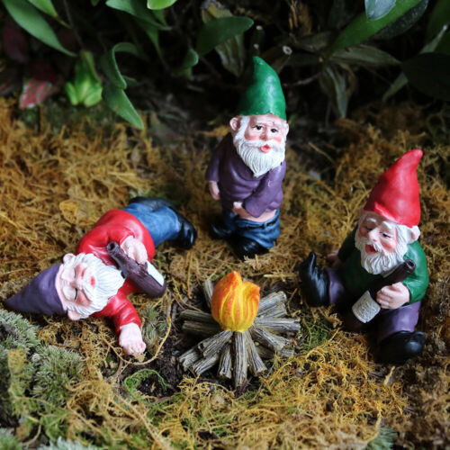 4PCS Fairy Garden Gnomes Accessories My Little Friend Drunk Gnome Dwarfs Gift