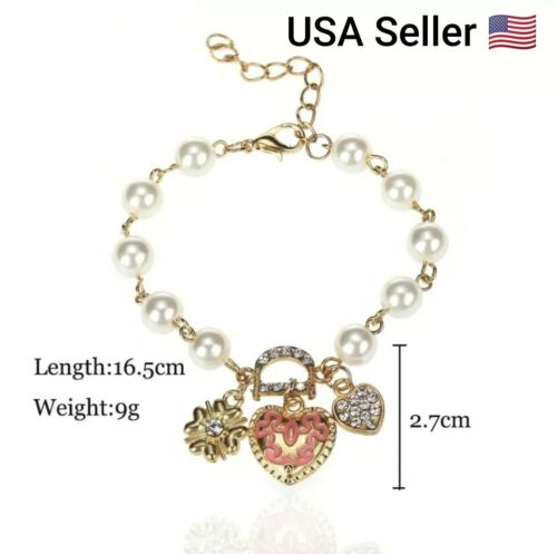 Fashion Style Jewelry Bohenmian Heart Bracelet Floral Imitation Pearl Women