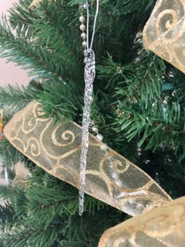 Clear Glass Icicle Ornaments Christmas Tree Decoration Set of 24