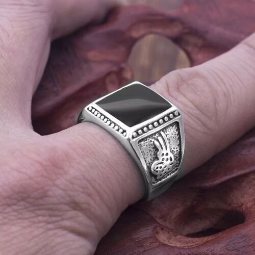 Black Square Oil Drip Charm Ring Unisex Alloy Jewelry Fashion Rings