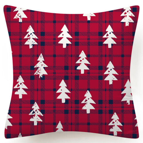 Throw PILLOW COVER Christmas Red White Xmas Double-Sided Cushion Case 18x18" USA