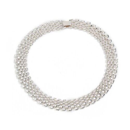 Women's Fashion Jewelry Silver Link Chain Collar Statement Necklace