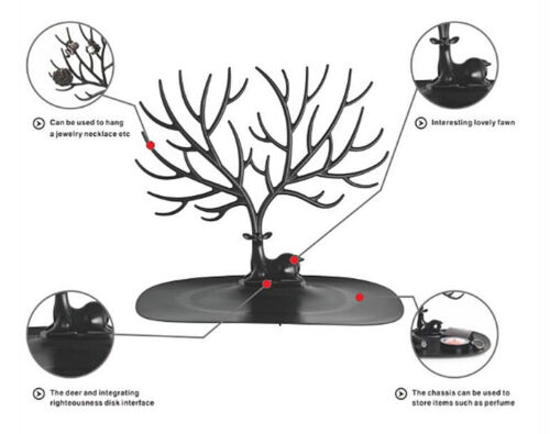 Jewelry Deer Tree Stand Display Organizer Necklace Ring Earring Holder Rack