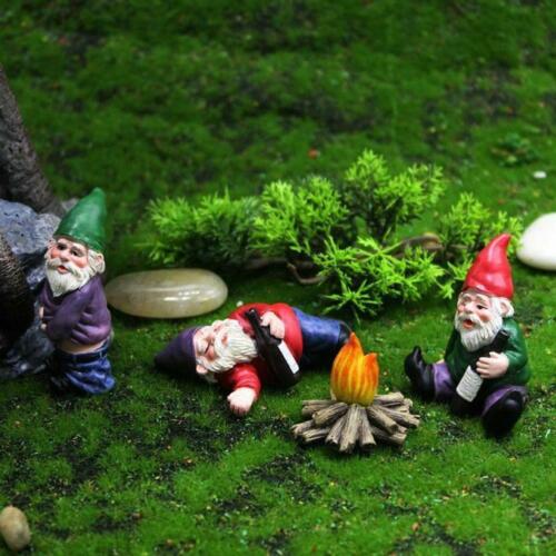 4PCS Fairy Garden Gnomes Accessories My Little Friend Drunk Gnome Dwarfs Gift