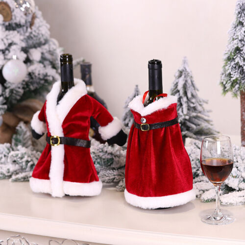 Christmas Santa Wine Bottle Cover Gift Bag Dinner Party Xmas Table Decoration