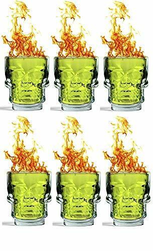 Skull Face Heavy Base Whiskey Shot Glasses Set of 6