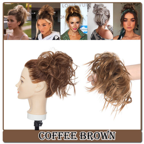 Natural Curly Messy Bun Hair Piece Scrunchie Updo Real as human Hair Extensions