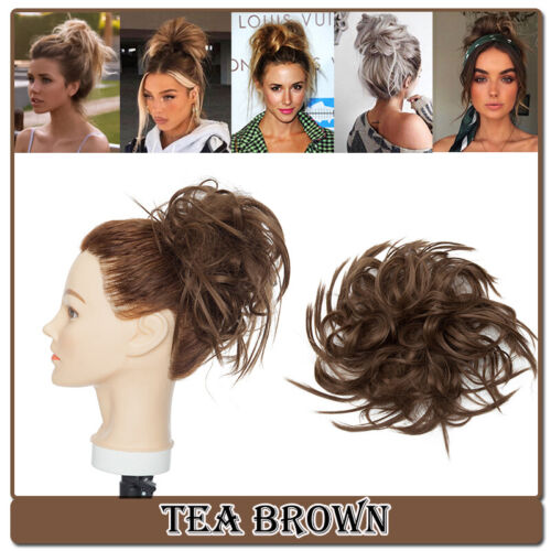 Natural Curly Messy Bun Hair Piece Scrunchie Updo Real as human Hair Extensions