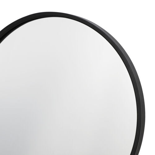 Black Round Mirror Circle Wall Mirror with Metal Frame Vanity Entryway 18Inch