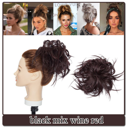 Natural Curly Messy Bun Hair Piece Scrunchie Updo Real as human Hair Extensions