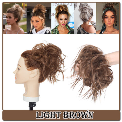 Natural Curly Messy Bun Hair Piece Scrunchie Updo Real as human Hair Extensions