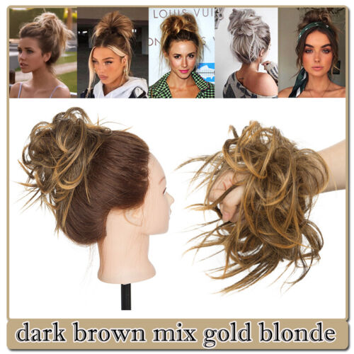 Natural Curly Messy Bun Hair Piece Scrunchie Updo Real as human Hair Extensions