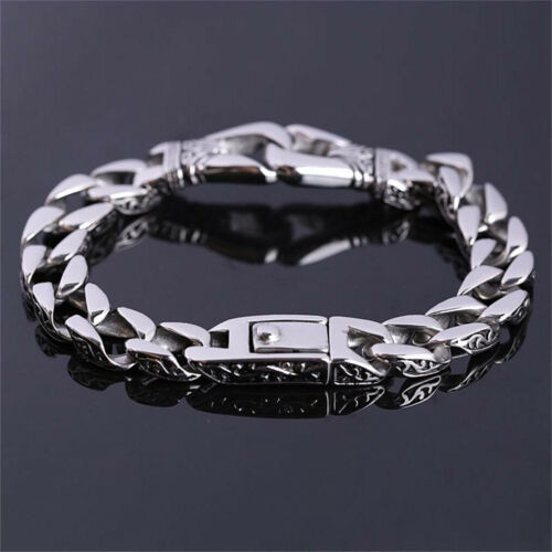 Men's Heavy Sturdy Stainless Steel Motorcycle Biker Chain Bracelet