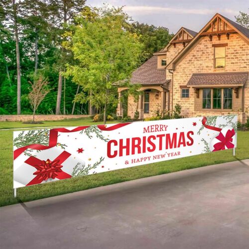 Large 6ft Merry Christmas Banner Sign Santa Claus Xmas Outdoor Garden Decoration