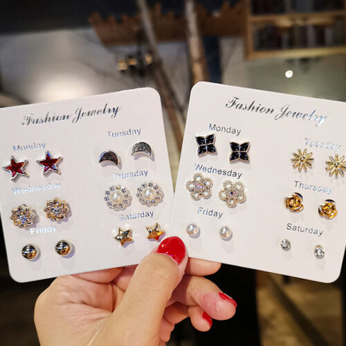 6~7 Pairs/Set Korean Style Week Earrings Set