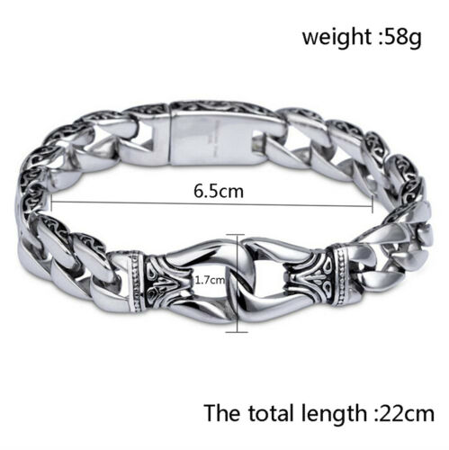 Men's Heavy Sturdy Stainless Steel Motorcycle Biker Chain Bracelet