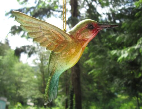 Hummingbird Hanging Ornament 4" Polystone Bird Choose from 3 Colors