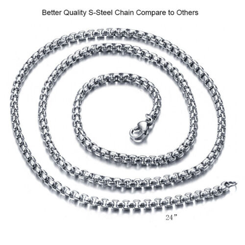 Mens Spiritual Evil Eye Wolf Head Pendant Necklace Stainless Steel Chain Gift