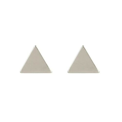 Black Silver Color Alloy Punk Triangle Flash Stud Earrings