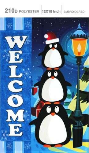 Home Decorative Christmas Garden Flag Printed Polyester: Welcome Quote