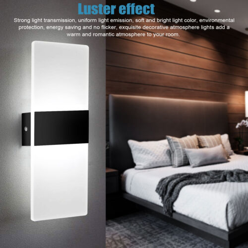 LED Square Wall Light Up Down Bedroom Sconce Lamp