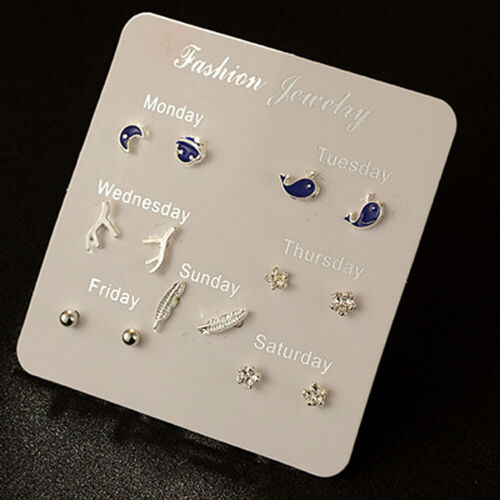 6~7 Pairs/Set Korean Style Week Earrings Set