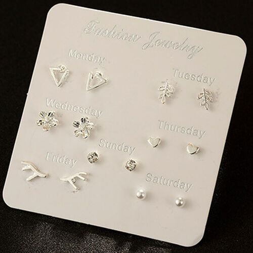 6~7 Pairs/Set Korean Style Week Earrings Set