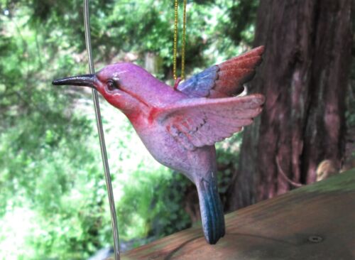 Hummingbird Hanging Ornament 4" Polystone Bird Choose from 3 Colors