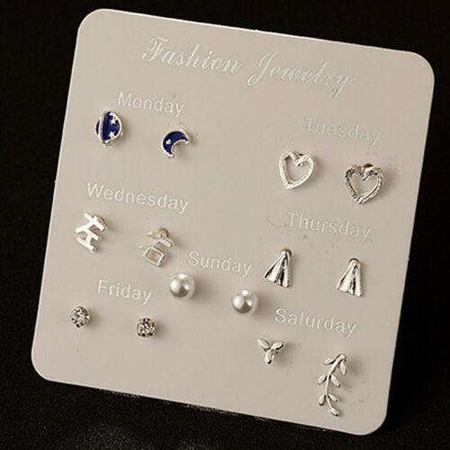 6~7 Pairs/Set Korean Style Week Earrings Set