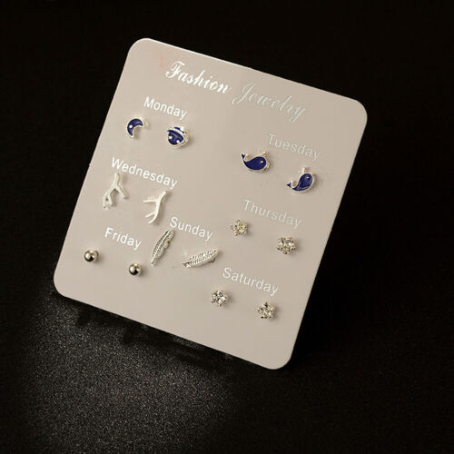 6~7 Pairs/Set Korean Style Week Earrings Set