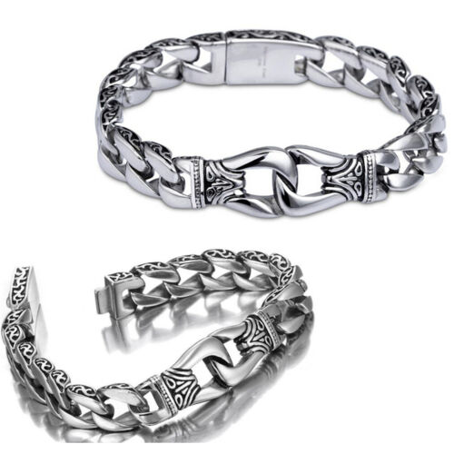 Men's Heavy Sturdy Stainless Steel Motorcycle Biker Chain Bracelet