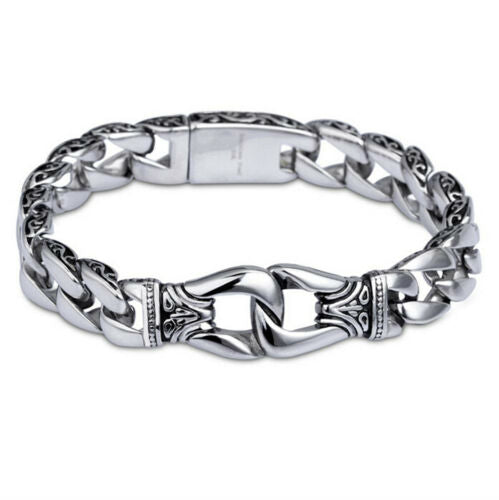 Men's Heavy Sturdy Stainless Steel Motorcycle Biker Chain Bracelet