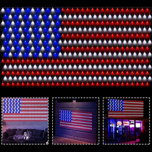 LED American Flag LED Lights 420 LED USA Flag Net Lights Waterproof