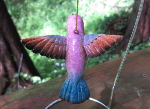 Hummingbird Hanging Ornament 4" Polystone Bird Choose from 3 Colors