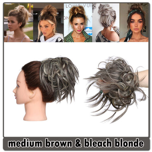 Natural Curly Messy Bun Hair Piece Scrunchie Updo Real as human Hair Extensions