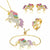 Unicorn Jewelry Set Rainbow Rhinestone Crystal Necklace, Bracelet, Earring,Ring