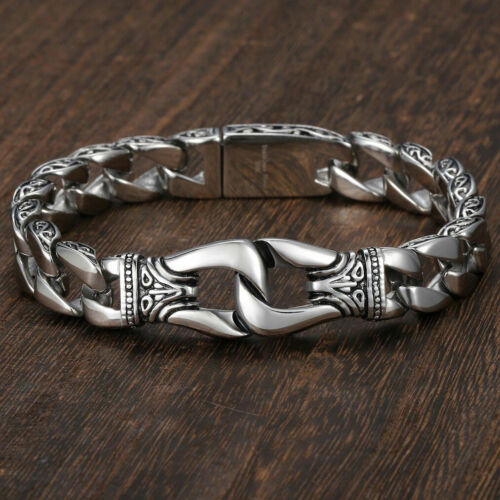 Men's Heavy Sturdy Stainless Steel Motorcycle Biker Chain Bracelet