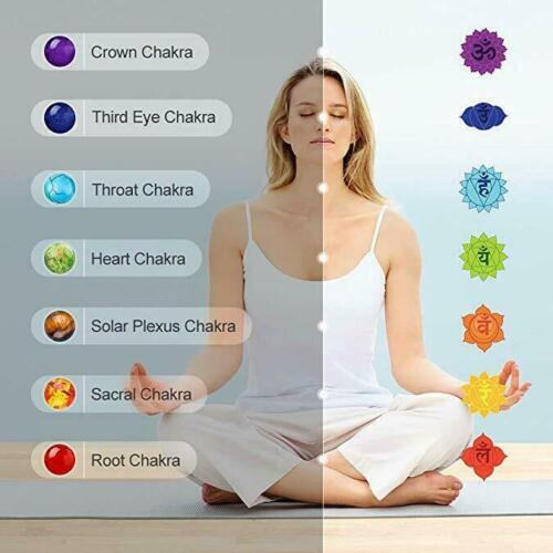 7 Chakra Healing Natural Stone Round Gemstone Yoga Energy Beads Bracelet Jewelry