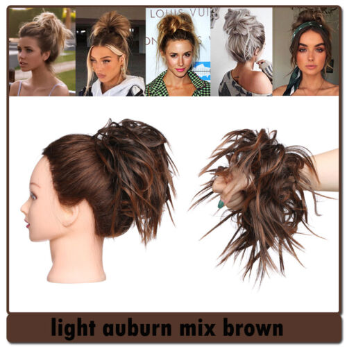 Natural Curly Messy Bun Hair Piece Scrunchie Updo Real as human Hair Extensions