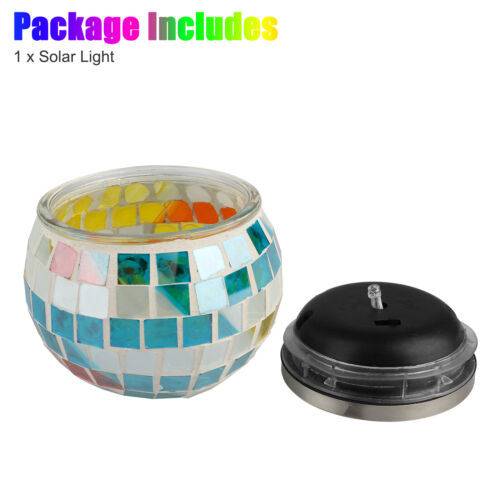 Outdoor Solar Glass Mosaic Ball LED Light Color Changing Lamp