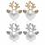 Women Fashion Jewelry Christmas Reindeer Rhinestone Pearl Earrings