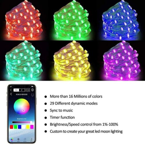 Christmas Tree Decoration Lights LED String Lamp Bluetooth App Remote Control