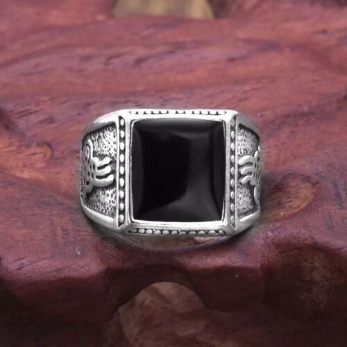 Black Square Oil Drip Charm Ring Unisex Alloy Jewelry Fashion Rings