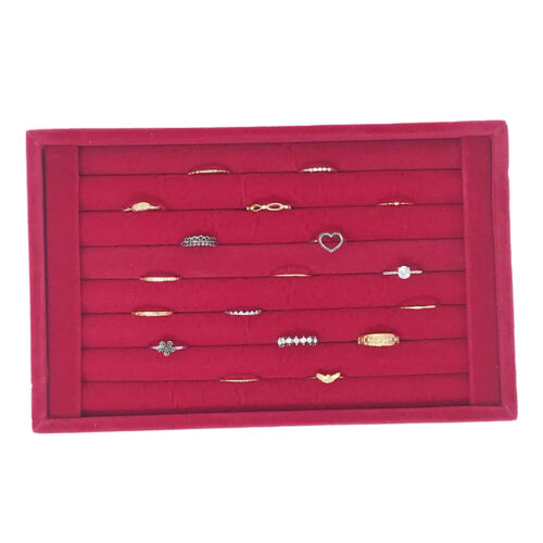 1-2 Pc Velvet Jewelry Ring Display Organizer Tray Holder