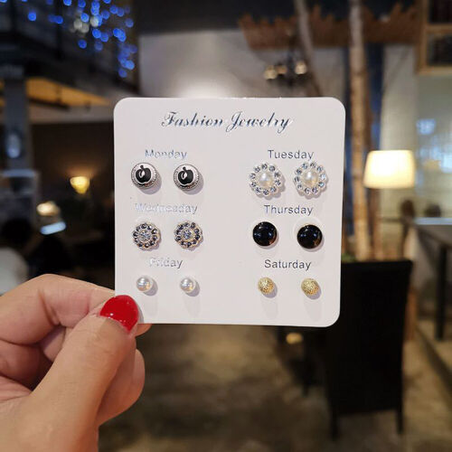 6~7 Pairs/Set Korean Style Week Earrings Set