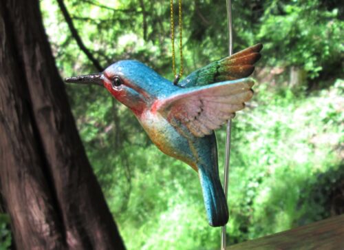 Hummingbird Hanging Ornament 4" Polystone Bird Choose from 3 Colors