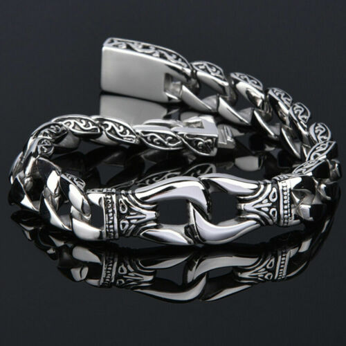 Men's Heavy Sturdy Stainless Steel Motorcycle Biker Chain Bracelet