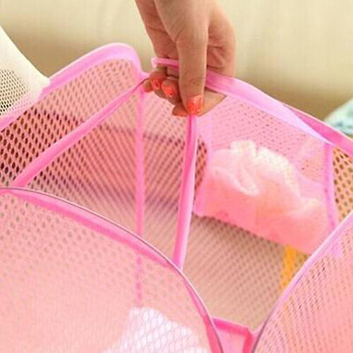 3 Pack Pop Up Folable Laundry Basket Mesh Hamper Washing Clothes Bag Storage Bin