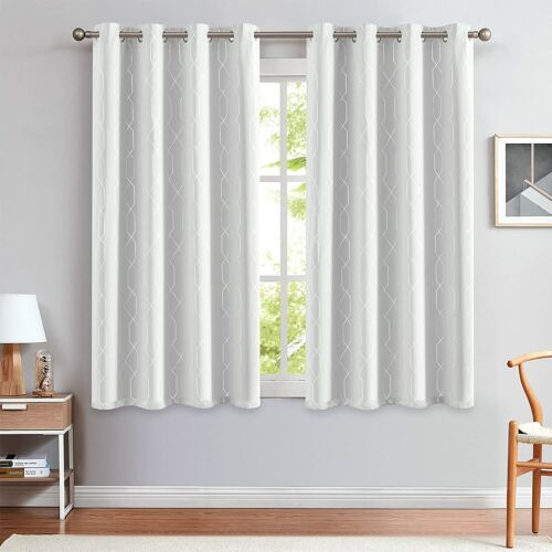 2 Panels 100% Blackout Crystal Foil Thermal Insulated Curtains Window Curtains